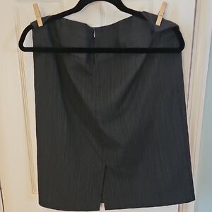 Benetton Chic Dark Gray Pinstripe Skirt SUIT